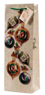 Deck the Halls Paper Holiday Wine Bag