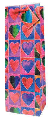 Hearts Paper Wine Bag