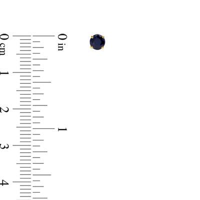 Blue Sapphire Round Stud Hoops