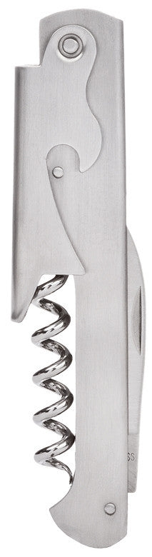 Straight Brushed Stainless Steel Corkscrew