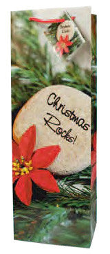 Christmas Rocks!  Paper Holiday Wine Bag