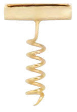 Corkscrew Lapel Pin, Gold Plated