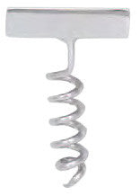 Corkscrew Lapel Pin, Nickel Plated