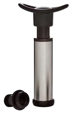 VinoVac? Stainless Steel Wine Saver System, Boxed (One Pump and two Stoppers)