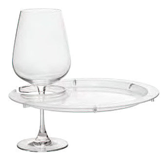 Round Party Plate With Built-in Stemware Holder