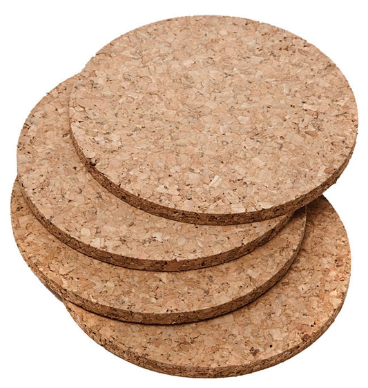 Cork Coaster, Round, 4" diameter (50 minimum)